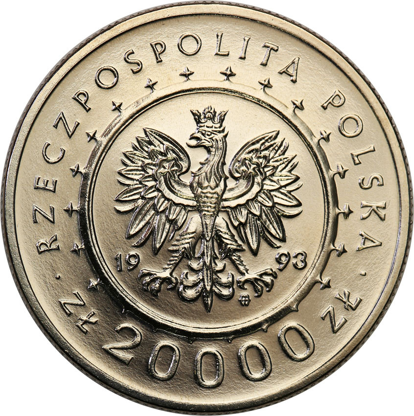 III RP. PRÓBA Nikiel 20 000 złotych 1993 Zamek w Łańcucie